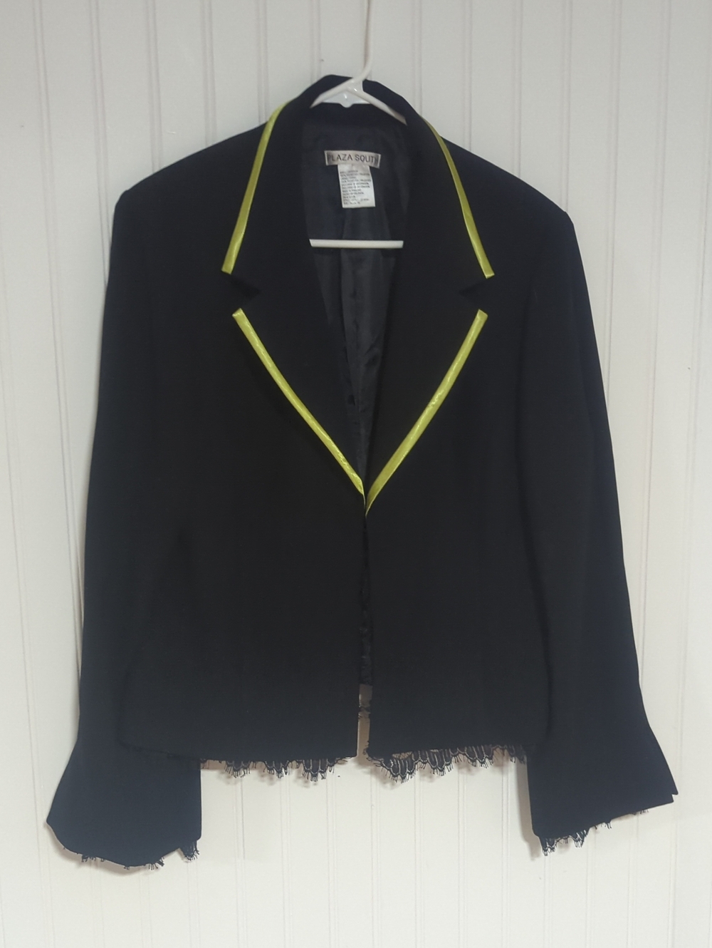 Plaza South Black Blazer with Lime Trim - Plaza Boutique